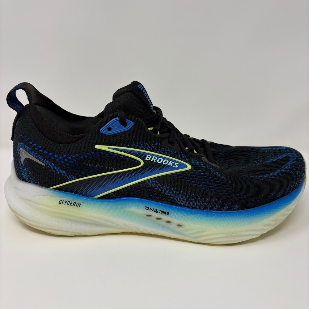 Brooks Glycerin 22 Size 10.5 Mens Black Blue Yellow Running Shoes
